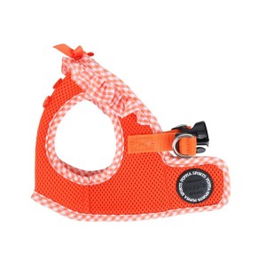 Harnais veste PUPPIA VIVIEN orange avec volant vichy