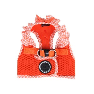 Harnais veste PUPPIA VIVIEN orange avec volant vichy