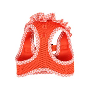 Harnais veste PUPPIA VIVIEN orange avec volant vichy