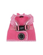 Harnais veste PUPPIA VIVIEN rose avec volant vichy