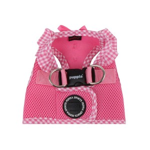 Harnais veste PUPPIA VIVIEN rose avec volant vichy