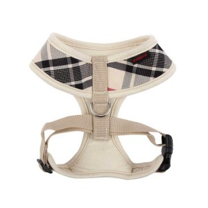 Harnais PUPPIA JUNIOR à carreaux beige style anglais