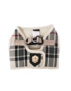 Harnais veste PUPPIA JUNIOR à carreaux beige style anglais