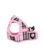 Harnais veste PUPPIA JUNIOR à carreaux rose style anglais