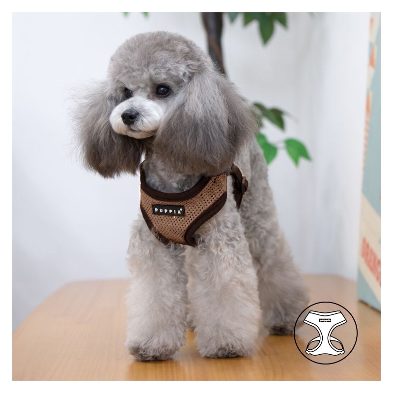 Harnais PUPPIA SOFT beige ultra confortable pour chien