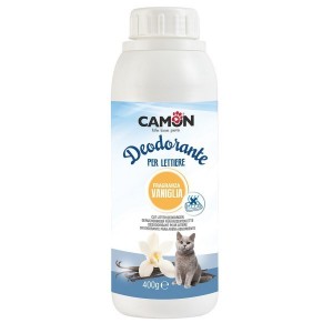 Désodorisant litière à chat à granules. Élimine les odeurs.