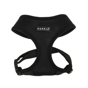 Harnais PUPPIA SOFT noir ultra confortable pour chien