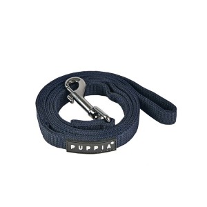 Laisse en nylon résistante PUPPIA unie beige ou bleu marine résistante
