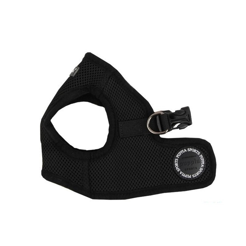 Harnais veste PUPPIA SOFT noir ultra confortable pour chien