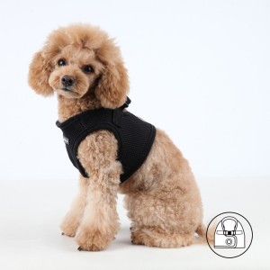 Harnais veste PUPPIA SOFT noir ultra confortable pour chien