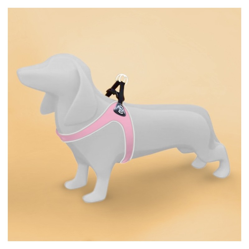 Harnais confort TRE PONTI pour chien avec clip | Rose