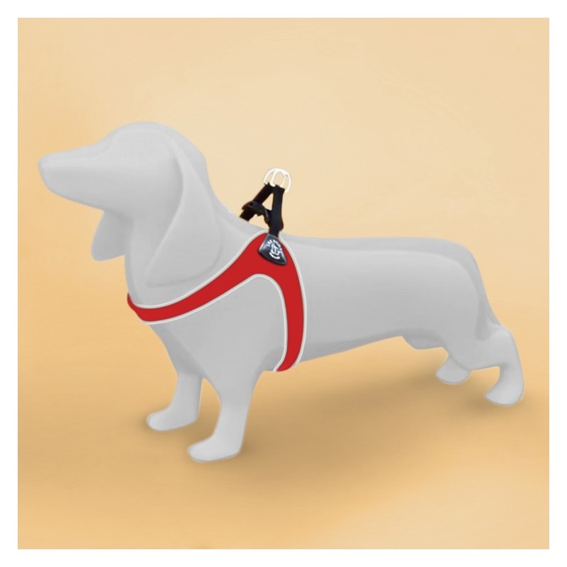 Harnais confort TRE PONTI pour chien avec clip | Rouge