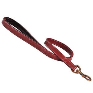 Laisse en cuir doublé avec surpiqûres pour chien | BOBBY Classic