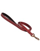 Laisse en cuir doublé avec surpiqûres pour chien | BOBBY Classic