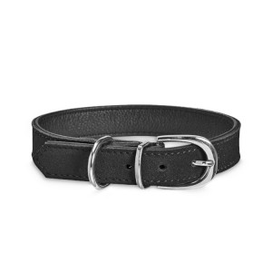 Collier pour chien Bobby Aspen cuir et suédine | Noir