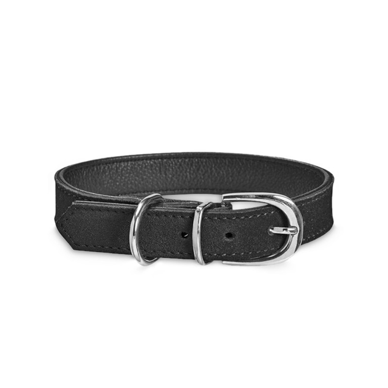 Collier pour chien Bobby Aspen cuir et suédine | Noir