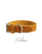 Collier Da Vinci en cuir gras LUXE pour chien | Jaune