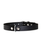 Collier pour chien RONDO en cuir avec rivets rond |Noir