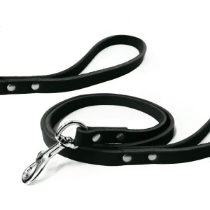 Laisse pour chien RONDO en cuir avec rivets