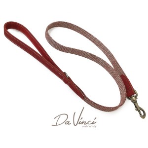Collier pour chien Da Vinci en cuir gras et tissus nattés