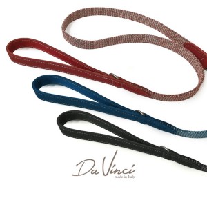Collier pour chien Da Vinci en cuir gras et tissus nattés