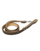 Laisse pour chien en cuir avec os