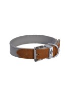 Collier pour chien en simili cuir et suédine | BOBBY HASARD | Gris