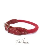 Collier pour chien Da Vinci BIANCA en cuir et corde | Rouge