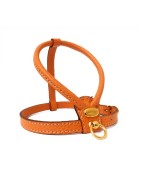 Harnais cuir de veau rond orange pour chien