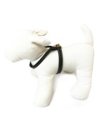 Harnais cuir de veau rond noir pour chien