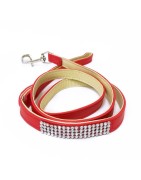 Laisse pour chien en cuir avec strass BLING BLING