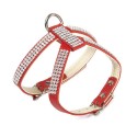 Harnais pour chien en cuir rouge avec strass BLING BLING : Taille:T2 - Poitrine réglable de 29 à 35 cm.