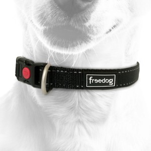 Collier pour chien en nylon avec surpiqûres réfléchissantes
