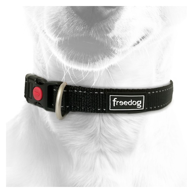 Collier pour chien en nylon avec surpiqûres réfléchissantes