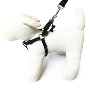 Harnais pour chien en nylon avec surpiqûres réfléchissantes | Bobby SAFE Noir
