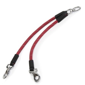 Laisse double en nylon rond pour attacher 2 chiens avec attache tournante