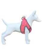 Harnais veste pour chien en tissu alvéolé respirant | Rose fluo