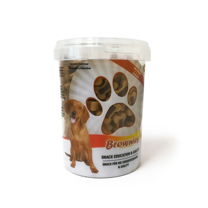 Seau de petites friandises pour chien os fourrés au poulet BROWNIES
