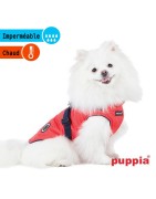 Manteau imperméable pour chien avec harnais intégré | Puppia | Rouge