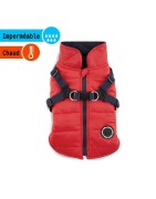 Manteau imperméable pour chien avec harnais intégré | Puppia | Rouge