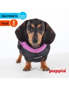 Manteau imperméable pour chien avec harnais intégré | Puppia | Noir