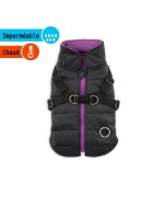Manteau imperméable pour chien avec harnais intégré | Puppia | Noir