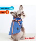 Manteau imperméable pour chien avec harnais intégré | Puppia | Bleu