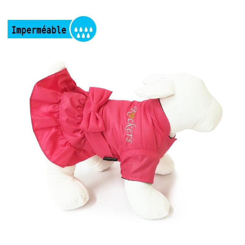 Robe doudoune imperméable rose WOOF WOOF | Petit chien