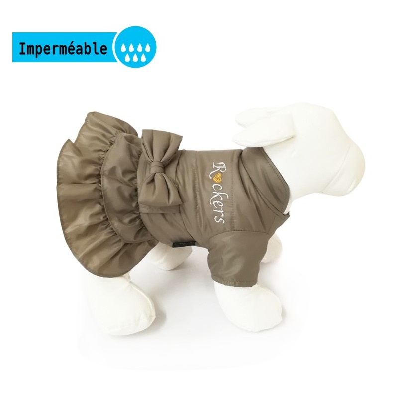 Robe imperméable doudoune beige WOOF WOOF | Petit chien
