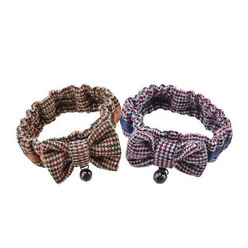 Noeud papillon chat et petit chien, col élastique, chiné, grelot | Catspia