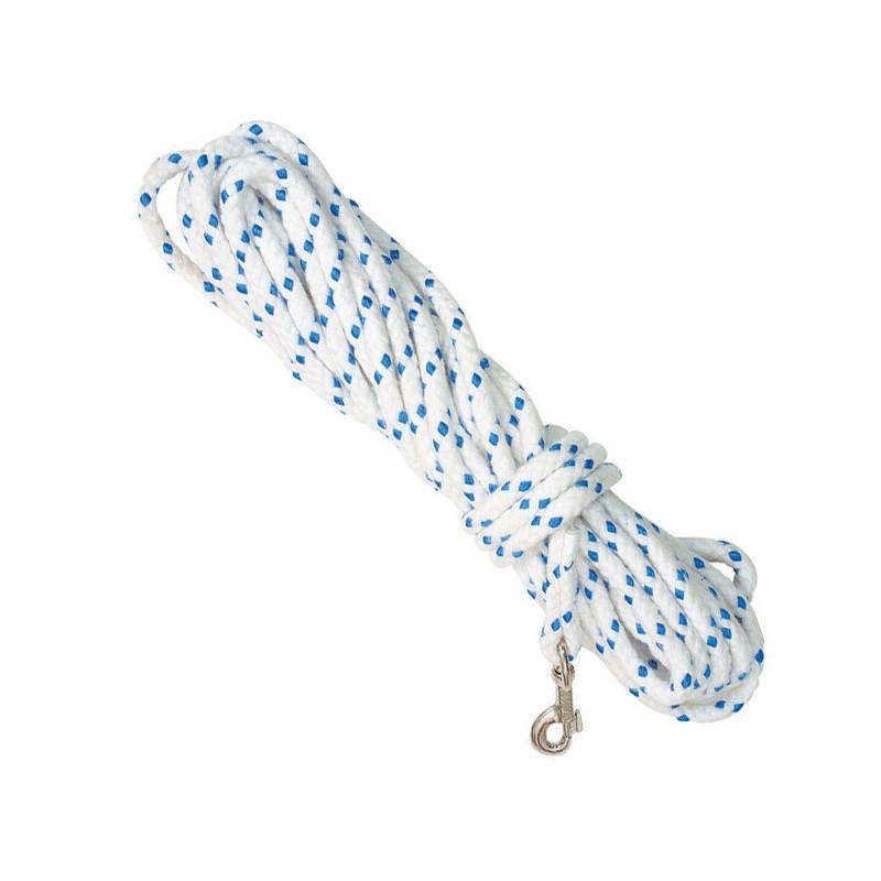 Longe ronde en nylon et coton pour chien de 10 m