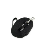 Longe plate noire pour chien | 5 ou 10 m