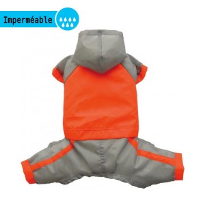 Combinaison souple imperméable pour chien avec 4 pattes FLUO
