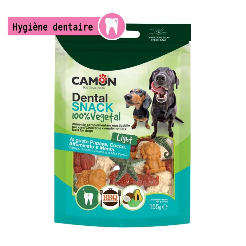 Sachet de friandises pour chien végétales animaux saveurs papaye, coco, BBQ et menthe